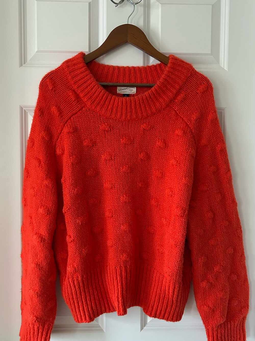 Universal Thread Vibrant Red Bobble-Knit Crewneck Sweater